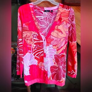 Strazzi Vibrant Pink and Orange Cardigan Size S